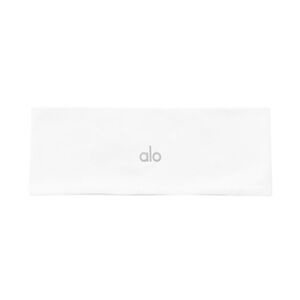 NIP ALO Yoga Peformance White Stretch Headband with Logo